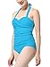 Halter Monokini Pin Up Swimsuits for Women Cute One Piece Bathing Suits Swimwear with Ruffles