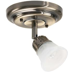 Globe Selena One-Light Flush Mount Ceiling Fixture, Antique Brass with Alabaster Globe... by Globe Electric