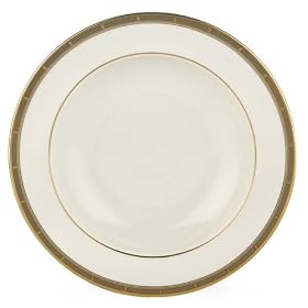 Lenox Desert Vista Ivory China Gold Banded Pasta Bowl Rim Soup by Lenox