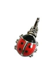 Sterling Silver Red Ladybird Ladybug Luck Pendant