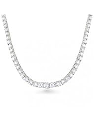 Valentines Day Gifts Bling Jewelry 925 Silver CZ Classic Tennis Necklace