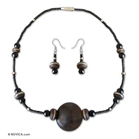Onyx jewelry set, 'African Knowledge' 0.4
