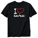 T-SHIRT BLACK " NEW I LOVE DISCO MUSIC " Large