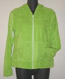 SPRING SALE!! Lime Terry Hoodie Zip Front Sweatshirt