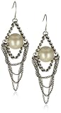 Kenneth Cole Silver-Tone and Pearl Chandelier Earrings