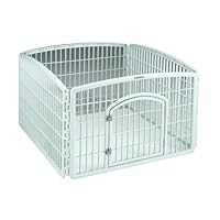 IRIS Plastic Exercise / Containment Pet Pen for Dogs, White