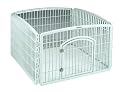 IRIS Plastic Exercise / Containment Pet Pen for Dogs, 4 Panel, White