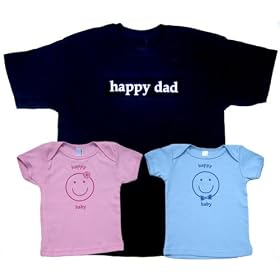 HAPPY DAD and HAPPY BABY Father & Baby/Father&Son-Daughter Shirts - GREAT GIFT for a NEW FATHER!