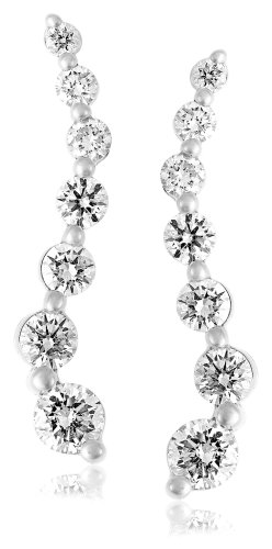 14k Choice of White or Yellow Gold Diamond Journey Earrings (1 cttw, H-I Color, I1 Clarity)