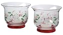 Pfaltzgraff Winterberry Hand-Painted Glass Hurricane Candle Holders, Set of 3