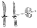 Small Sterling Silver Knife Stud Earrings
