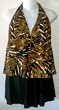 Alicia Simone Plus Size 2 PC Skirtini Swimsuit in Animal Foil Print. Sizes 18-24