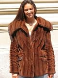 NEW BROWN SHEARED MINK FUR JACKET sz6/8 #9837
