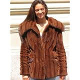 NEW BROWN SHEARED MINK FUR JACKET sz6 8 9837 by WEBFURS