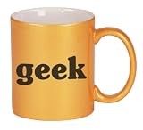 geek Coffee Mug Metallic Gold 11 oz