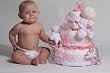 3 Tier Baby Girl Diaper Cake, Baby Tuc Tuc Collection