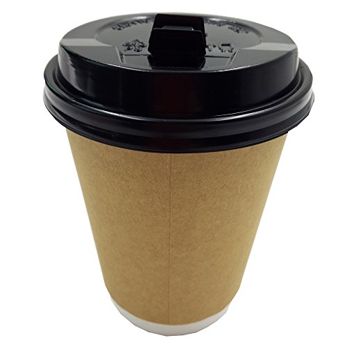 HOMMP Disposable Hot Coffee Paper Cups with Lids and Cup Sleeves