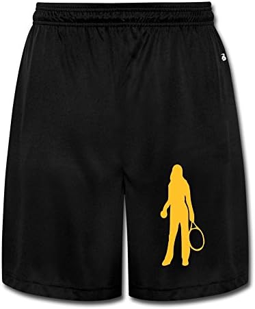 UWS DESIGN Mens Tennis Player Girl Silhouette Short Pant Running Pants Black