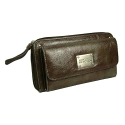 Kenneth Cole Reaction Womens Zip Around Clutch Wallet w/ Outside Pocket in Choice of Colors