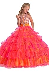 Girls Asymmetric Lace Crystal  Crystals Organza/Satin One Shoulder   Ball Gown Pageant Dress/Party Dress  With Rhinestones