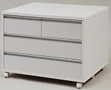 JKプラン 押入れ・クローゼット収納 スライドレール付押入れ3段チェスト ホワイト幅75cm tr-147