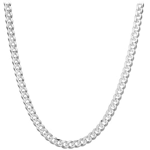 14k White Gold 6.9mm Cuban Chain Necklace, 22