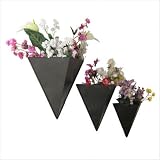 Three Piece Wall Planter Set in Black
