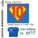 Maradona T-shirt "Supermaradona" Collectable. Color Royal Blue