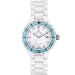 Klaus Kobec Ceramic Diamond CD22 White with Blue Top Ring Oversize Watch
