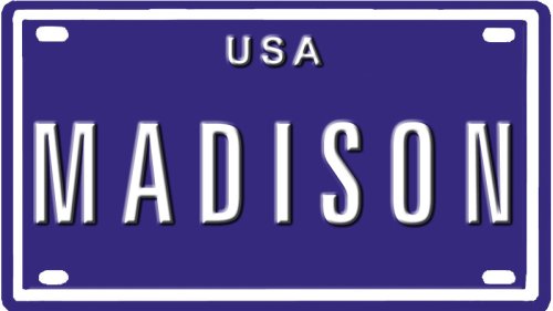 MADISON USA BIKE LICENSE PLATE. OVER 400 NAMES AVAILABLE. TYPE IN NAME