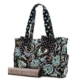 Quilted 2pc flower paisley diaper bag