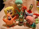TY~SPONGEBOB A SET OF 6 BEANIES SPONGEBOB~PATRICK STAR~SQUIDWARD~PLANKTON~MR KRABS & GARY THE SNAIL