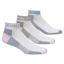 ASICS Women's Tactel Microfiber Low Quarter Running Sock (3-Pack) (Assorted,Medium)