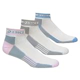 ASICS Women's Tactel Microfiber Low Quarter Running Sock (3-Pack) (Assorted,Medium)