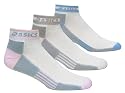 ASICS Women's Tactel Microfiber Low Quarter Running Sock (3-Pack) (Assorted,Medium)