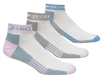 ASICS Women's Tactel Microfiber Low Quarter Running Sock (3-Pack) (Assorted,Medium)
