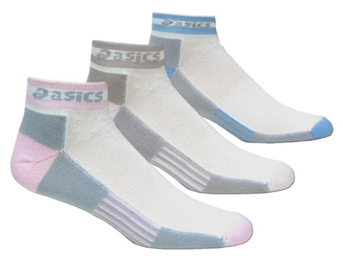 ASICS Women's Tactel Microfiber Low Quarter Running Sock (3-Pack) (Assorted,Medium)