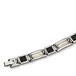 14K Gold Inlay, Black Carbon Fiber and Polished Titanium Bracelet - 8.75 Inches