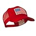 6 Panel Mesh American Flag White Patch Cap - Red W38S61E