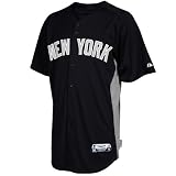 MLB New York Yankees Short Sleeve Authentic Button Front Road Cool Base Batting Practice Jersey Men's