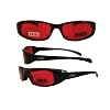 NEW ATTITUDES - Stylish Sunglasses - RED Lenses, GLOSS Black Frame
