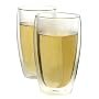 Teas Etc Double Wall Glass Cup, Set of Two, 16 Ounce, 100-Percent All Natural Hand Blown