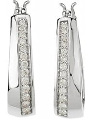 14K White Gold Diamond Earrings - 0.33 Ct. -- LIFETIME WARRANTY
