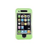 Apple iPhone 3G Green Aluminum Insert Polycarbonate Case Cover + Bonus Young Micro Shoe Silicone Pouch for Nike+ (iPhone & Nike+ NOT included)