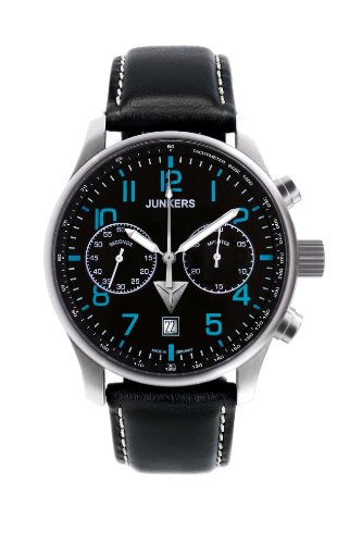 Junkers Herren-Armbanduhr Junkers Chronograph Analog Automatik Leder schwarz 66124 Preisvergleich