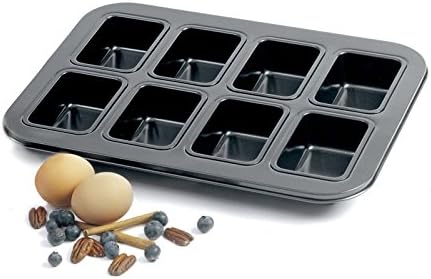 Nonstick Linking 8 Mini Bread Loaf Meatloaf Dessert Pan is 17-1/4" long and is 11-1/8" wide,Pan makes 8, 4" x 2-1/4" x 1-1/2" loaves,New