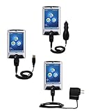 IMAGE OF USB cable with Car and Wall Charger Deluxe Kit for the HP iPAQ rx3400 rx3415 Series - uses Gomadic TipExchange Technology