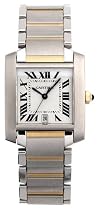 Cartier Men's Tank Francaise Automatic Stainless Steel and 18K Gold Watch #W51005Q4