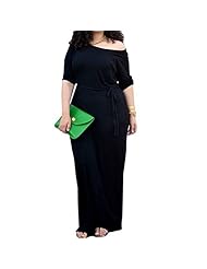 Plus Size Scoop Neck Elbow Length Sleeves Polyester/Spandex Belted Empire   Waistline Evening Dress/Party Dress/Maxi Dress 