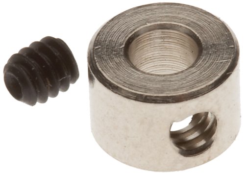 Nickel Plated Brass Shaft Collar, 3/32 Bore x 0.250 OD x 0.189 Width, 4-40 Set Screw (Pack of 10)